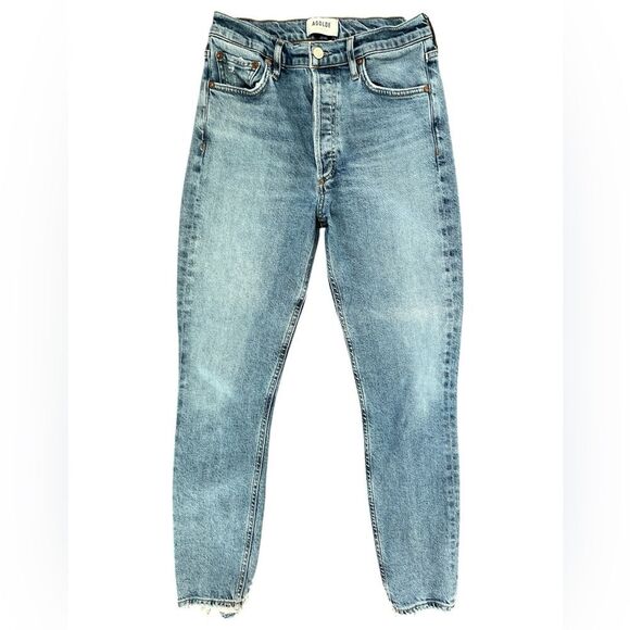 AGOLDE Jeans Size 27 Nico High Rise Slim Fit Denim Cropped Distressed - Picture 2 of 6